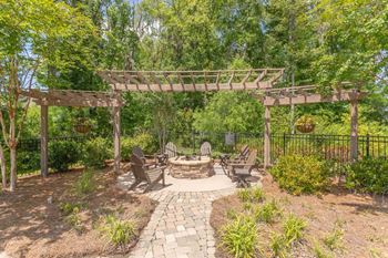 Outdoor courtyard with fire pit